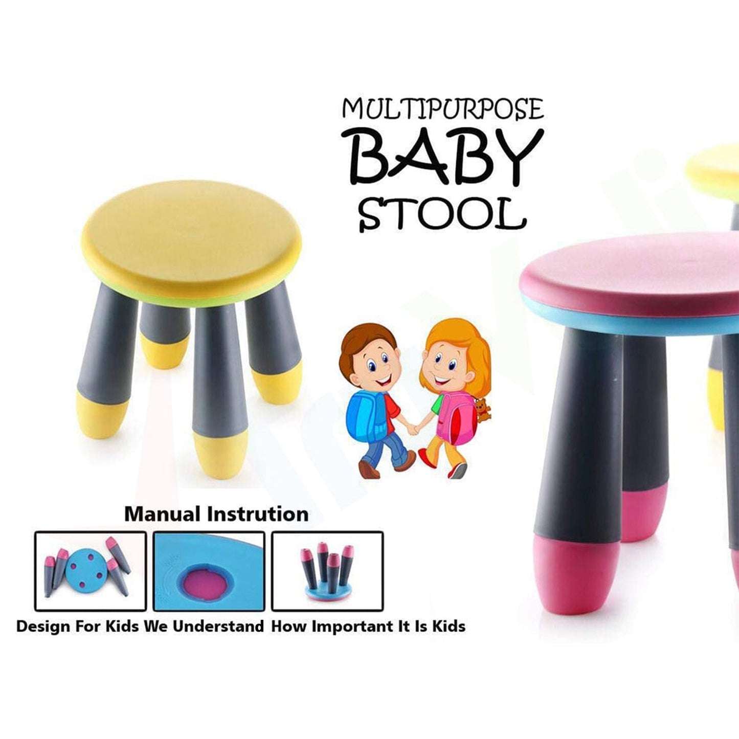 3027 Foldable Baby Stool Used In All Kinds Of Places Specially Made For Kids And Childrens Etc.