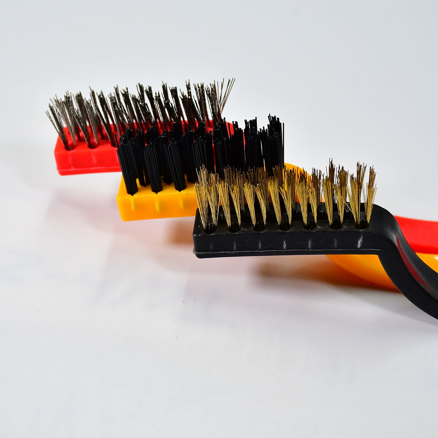 2166 3pc Mini Wire Brush Set Brass Nylon Stainless Steel Bristles Household Cleaning Brush For Gas Stove Smoke Machine Tool Burner Tiles Tap Rust Removal Welding Slag Dirt Paint Scrubbing.