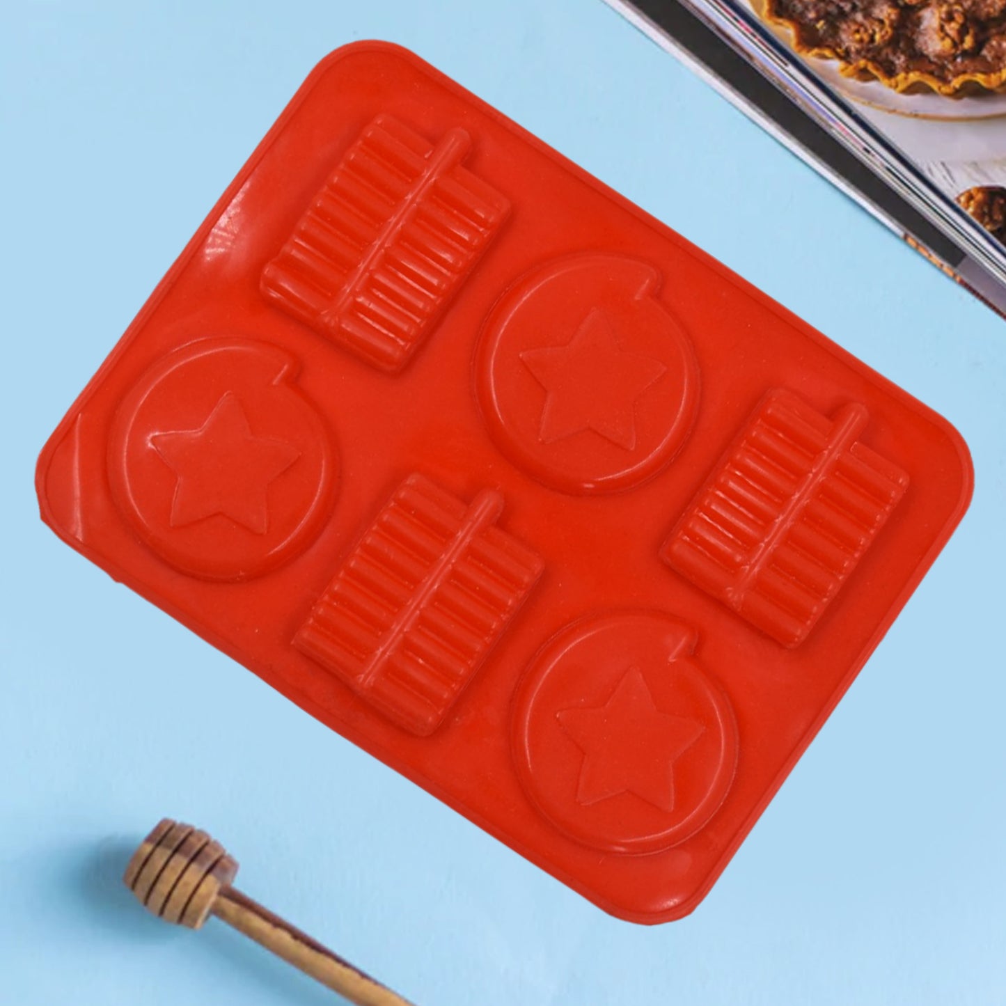 4882 6cavity Chocolate Mould Tray Cake Baking Mold Flexible Silicon Ice Cupcake Making Tools