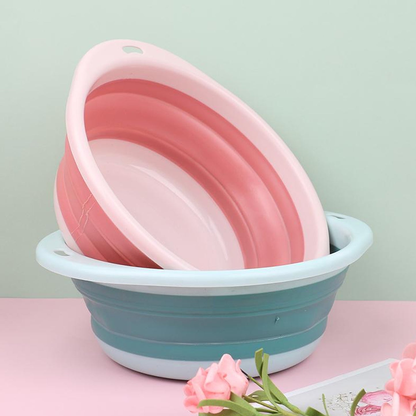 2940 Multi-purpose Portable Collapsible Folding Tub With Hanging Hole Save Storage Space Also Use For Multi Use