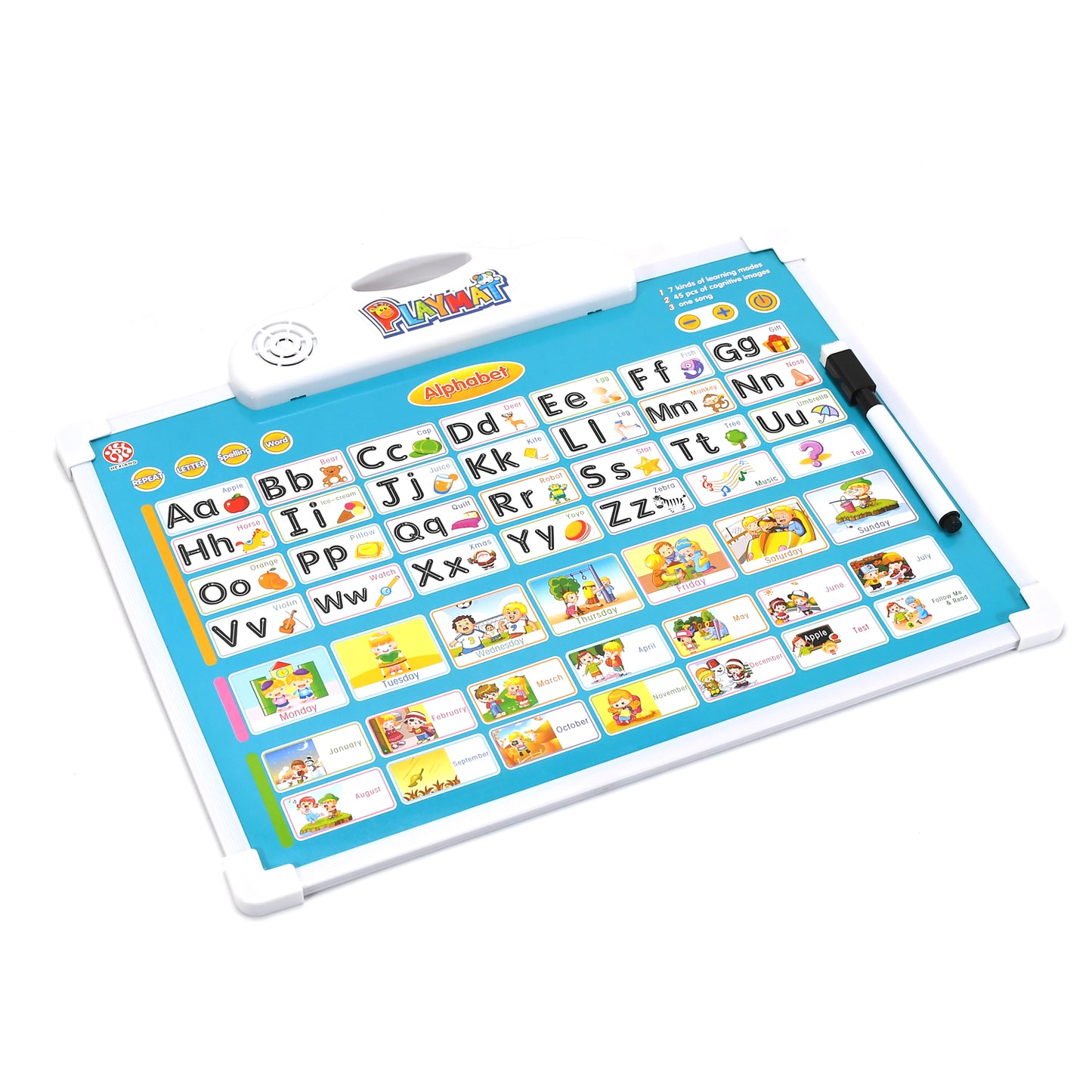 4602 Learning Board 2in1 - Educational Pad For Kids Musical Board For Alphabet Abc Learning Toy Play Mat Drawing With One Doodle Pen