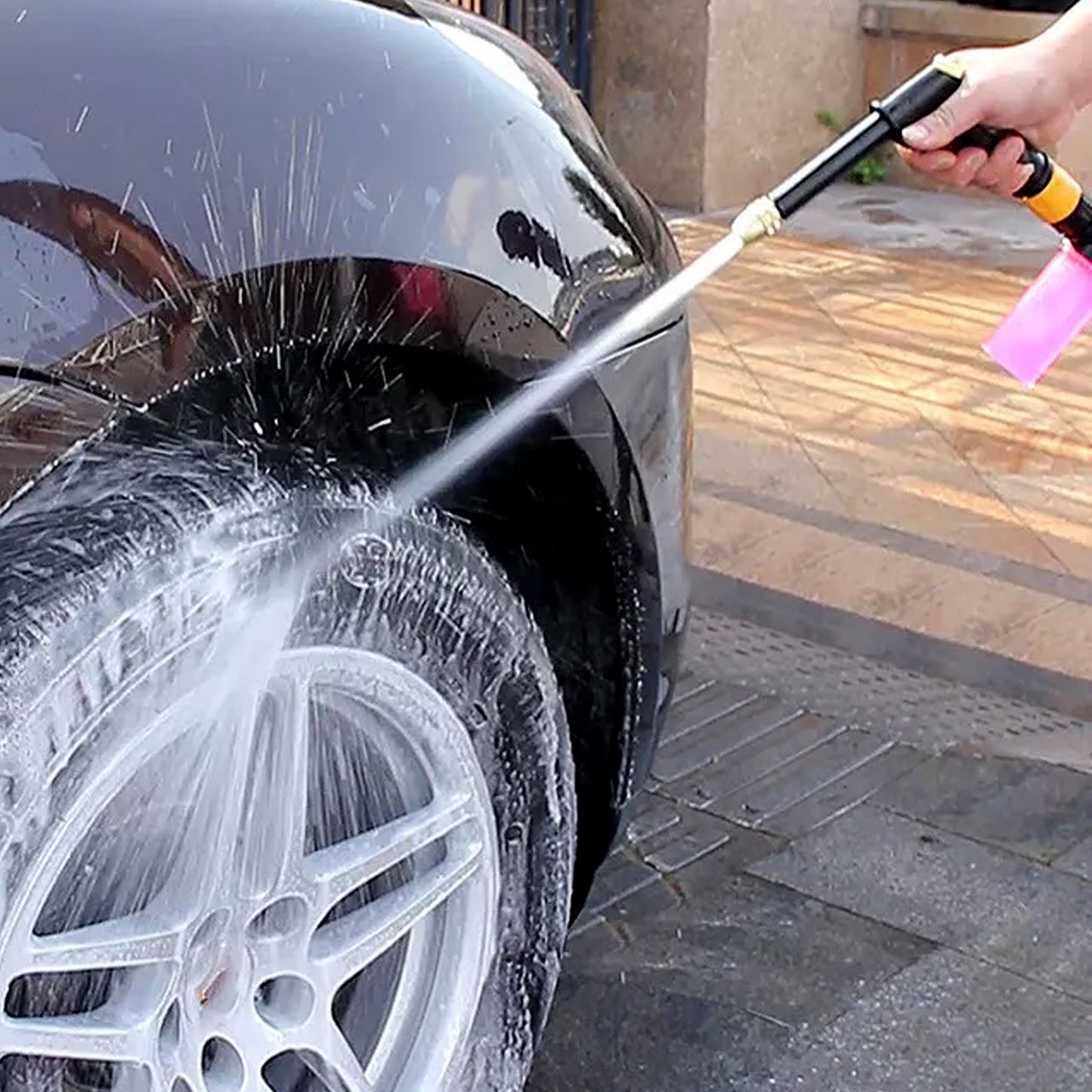9148 Plastic Body Metal Trigger Brass Nozzle Water Spray Gun For Water Pipe Non-slip Comfortable Grip Multiple Spray Modes Ideal Pipe Nozzle For Car Wash Gardening Other Uses