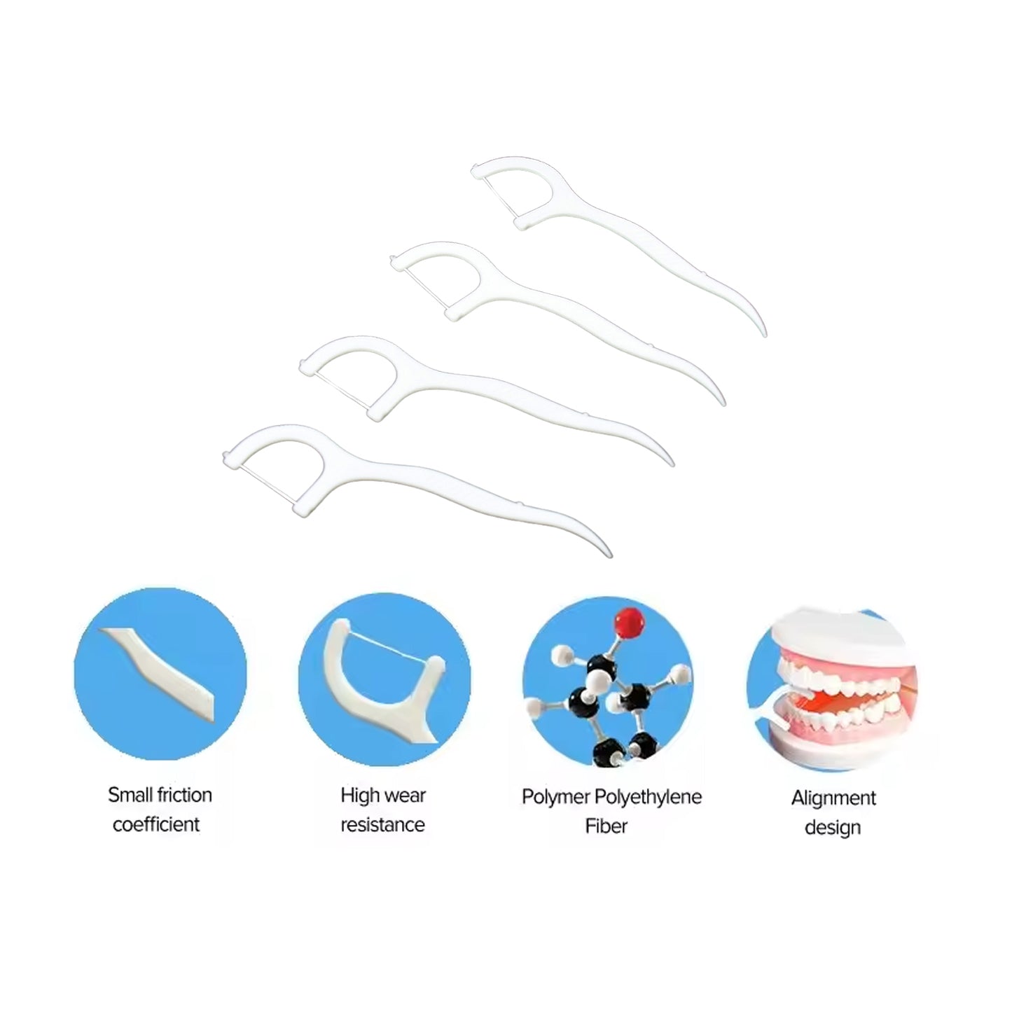 2 In 1 Tooth Picks Flosses Sticks Portable Toothpicks (50 Pc Set)