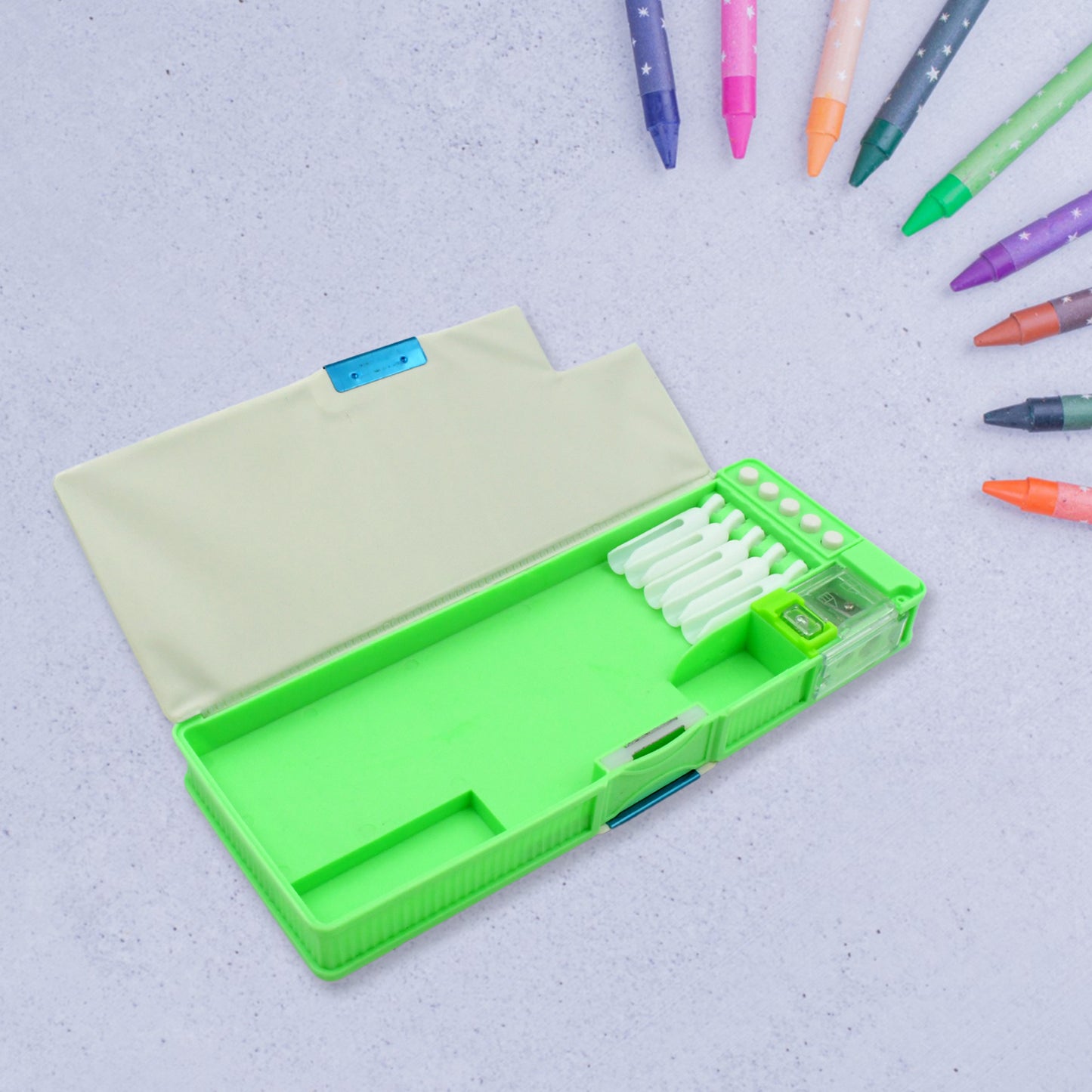 4251 Multipurpose Compass Box Pencil Box With 2 Compartments For School Cartoon Printed Pencil Case For Kids Birthday Gift For Girls Boys Cartoon Printed Pencil Case For Kids.