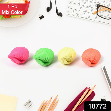 Shankh Shape Eraser Rubber (1 Pc Mix Colour Design)