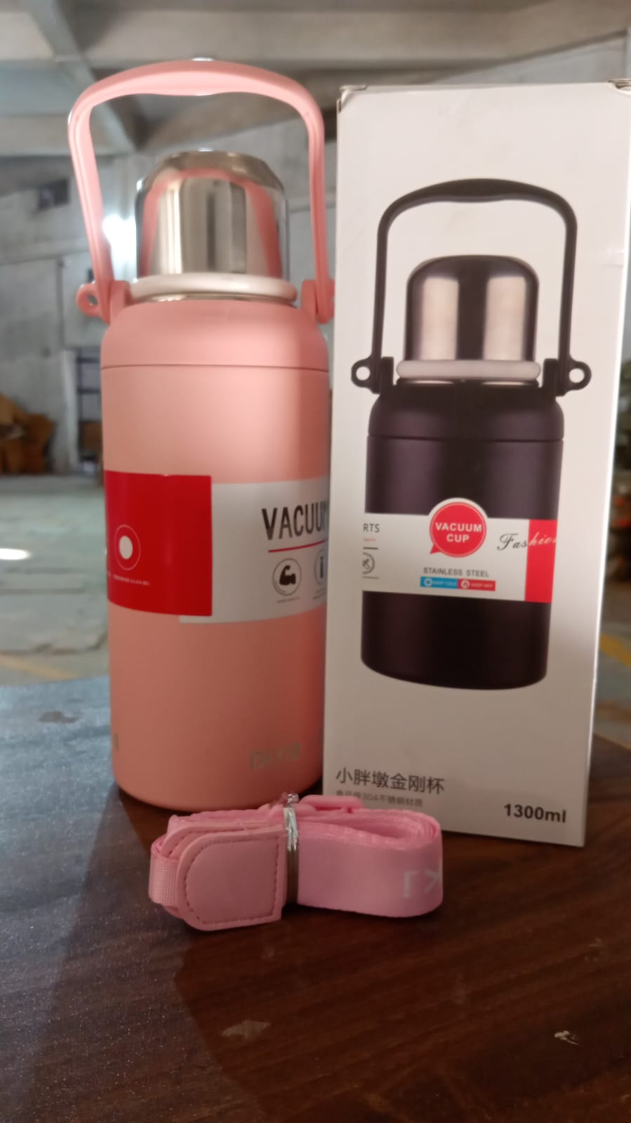 13036 Stainless Steel Tumblers 316 Stainless Steel Vacuum Insulated Cup Bottle Portable Travel Kettle Water Bottle With Handle Outdoor Large Capacity Sports Kettle Cups Bottle (1300 Ml)