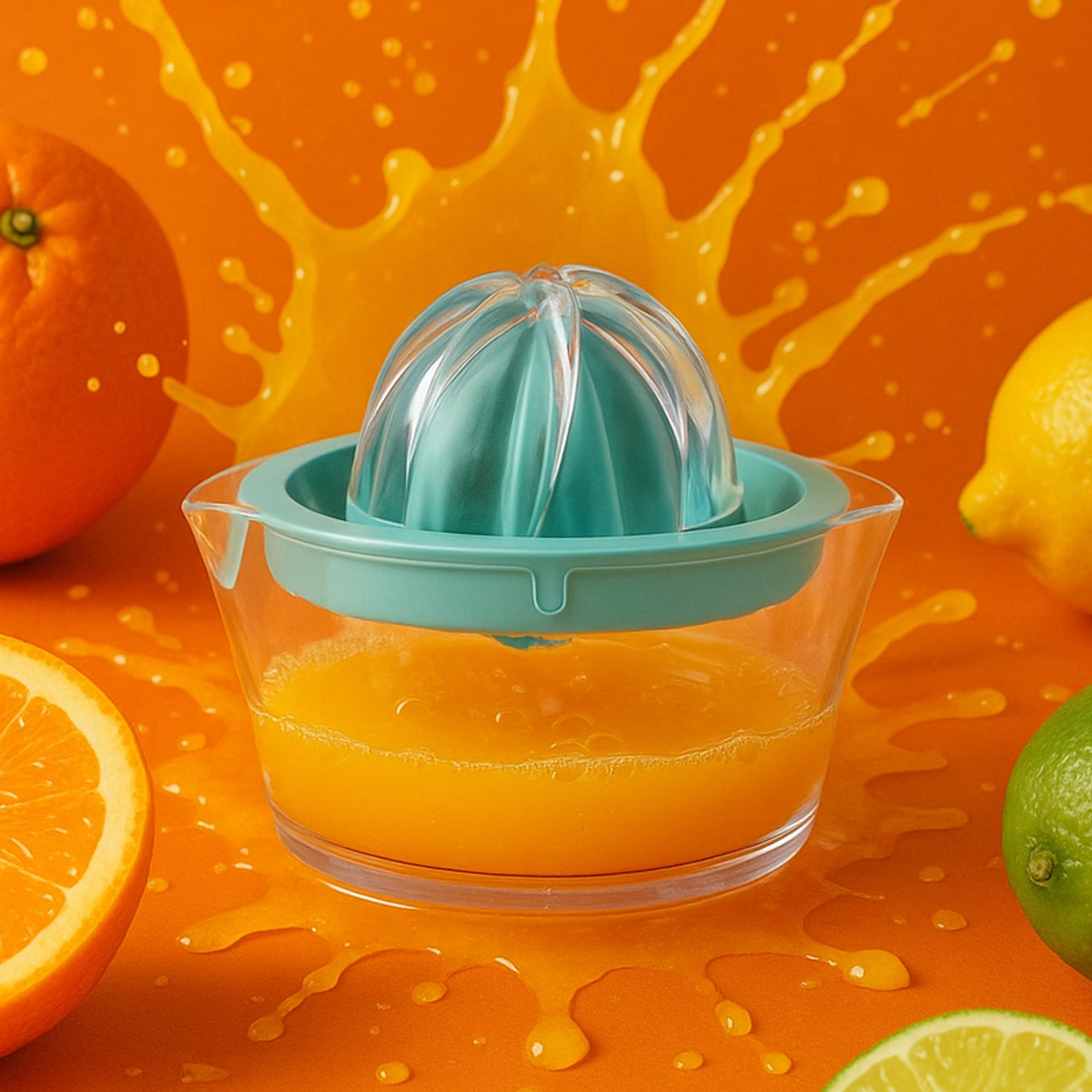 10055 Manual Drink Orange Lemon Citrus Lime Fruit Juice Juicer Squeezer Bpa Free Press Pourer With Lid Plastic Manual(1 Pc)