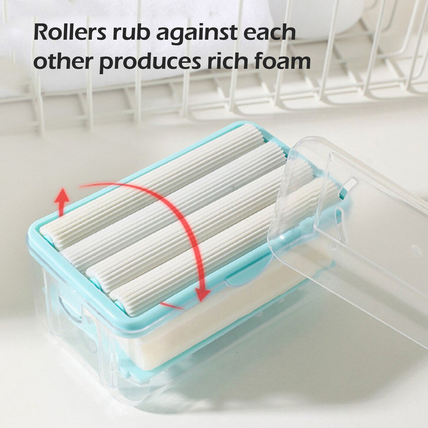 6296 2-in-1 Portable Soap Dish Soap Dispenser With Roller And Drain Holes Multifunctional Soap Holder Foaming Soap Bar Box For Home Kitchen Bathroom