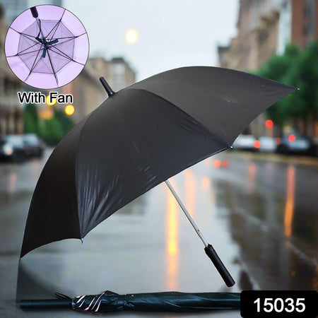 Sun Umbrella With Inside Fan Power Bank Umbrellas For Summer (1 Pc)