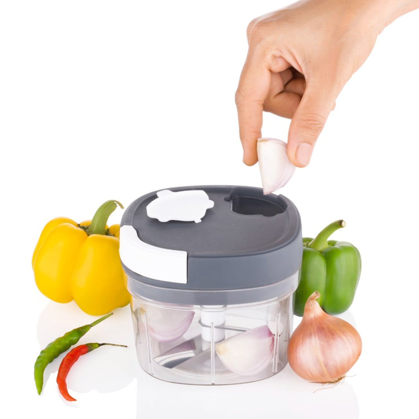 2672 2in1 Handy Chopper And Slicer For Home Kitchen (600ml Capacity)