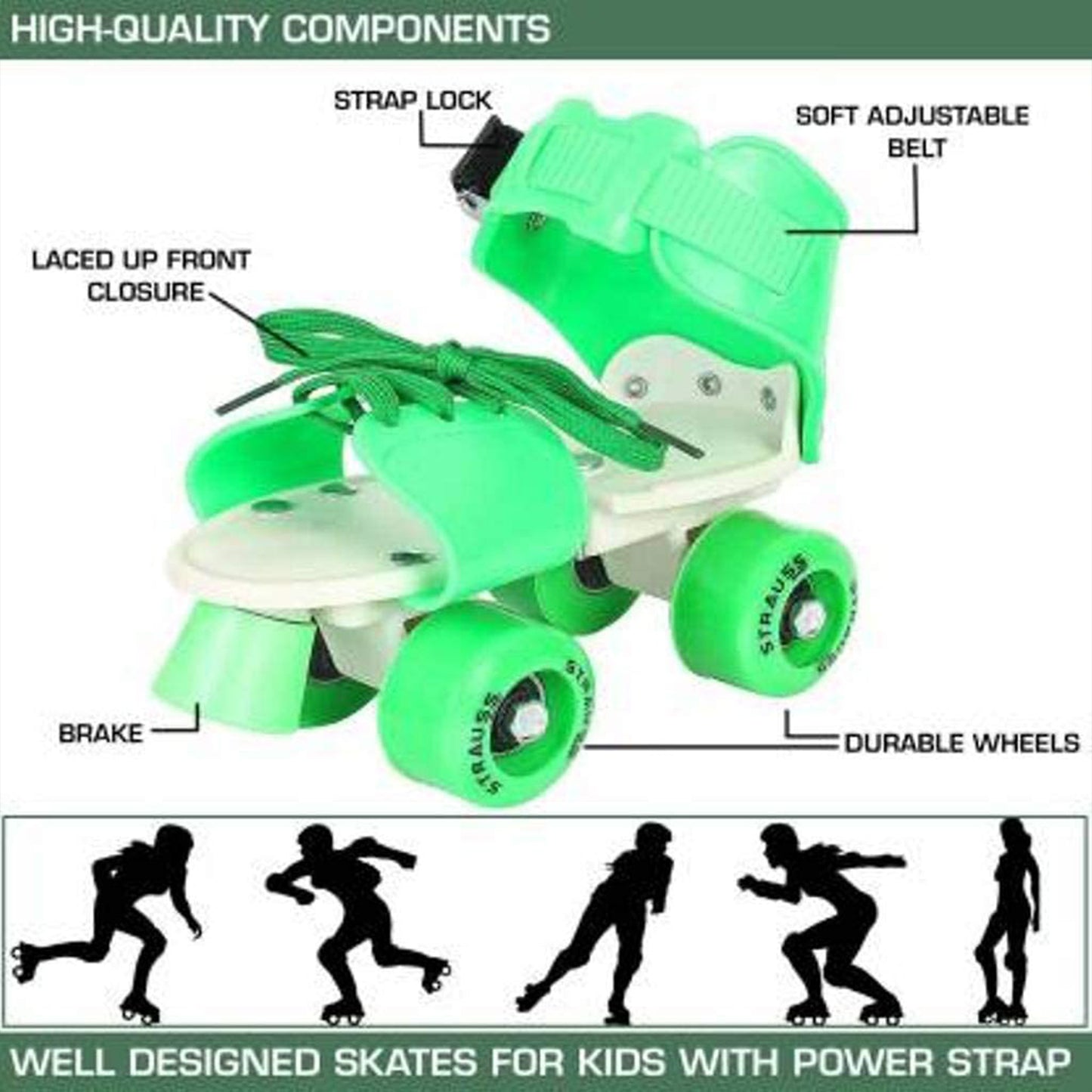 7592 Roller Skates For Kids Very Adjustable Comfortable To Use Roller Skate Skating (Pair Of 1)