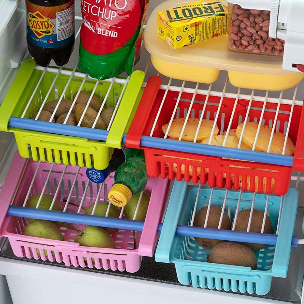 5338 Virgin Freeze Storage Unbreakable Adjustable Multi Color Tray With Extra Storage Easy To Remove Easy To Clean Pack Of 4 Tray