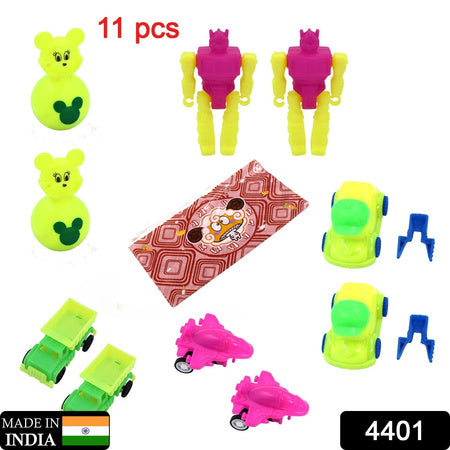 4401 Toys For Kids Friction Powered Toy For Baby Push Go Toys Combo Set For Boys Girls ( Pack Of 11)