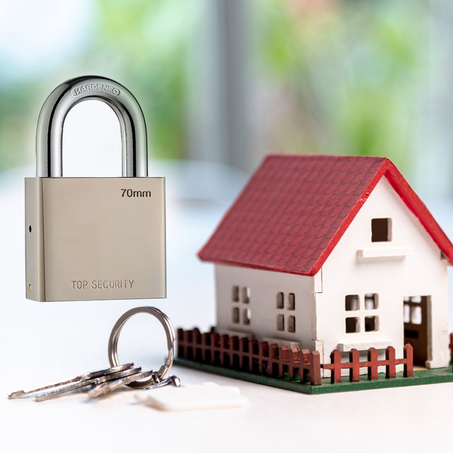 1690 Heavy Steel Premium Square Padlock 70mm With 4 Keys Multipurpose Hardened Shackle Padlock For Door Gate Shutter And Home