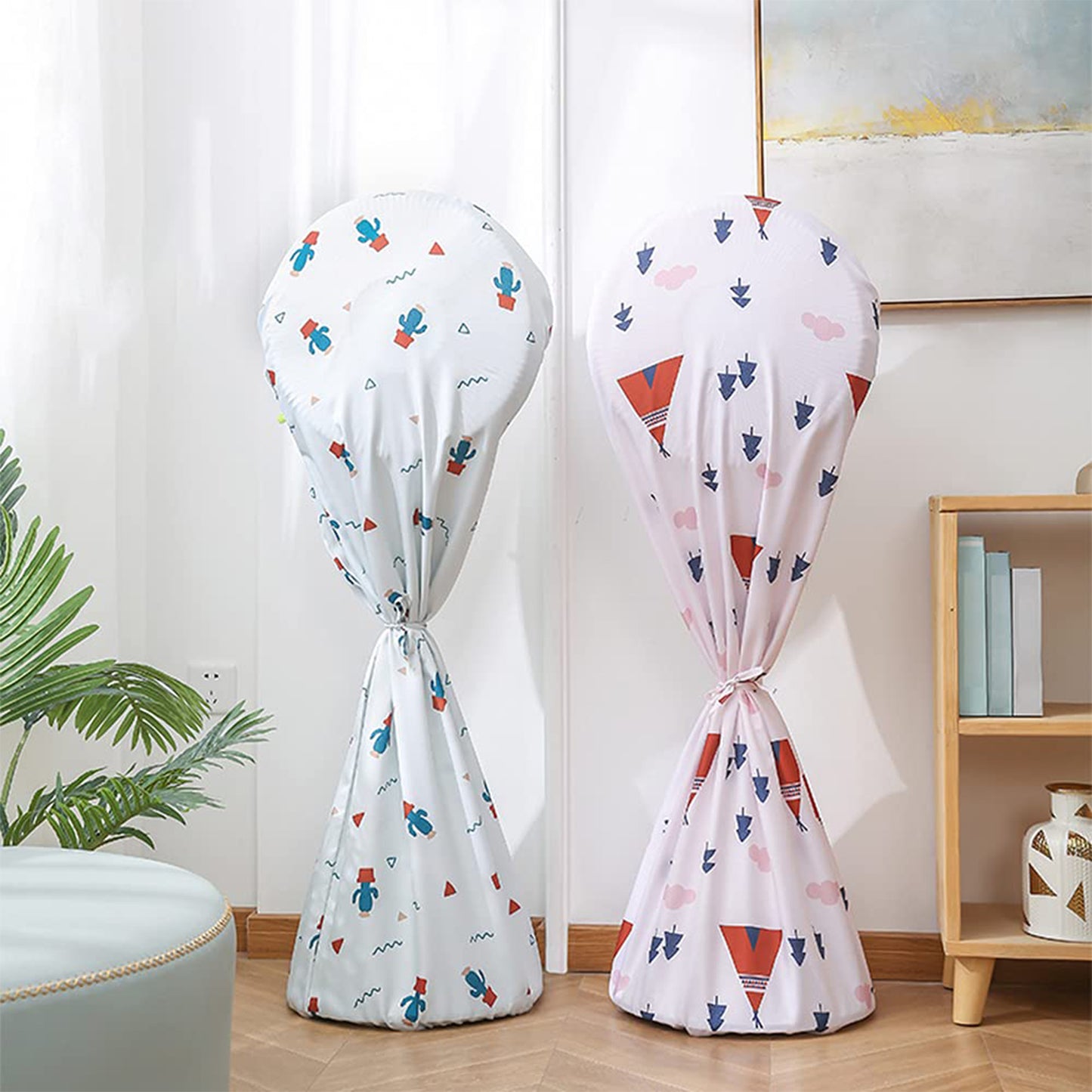 12581 Decorative Dustproof And Waterproof Table Fan Cover Useful When The Fan Is Not In Use (Mix Design Size)