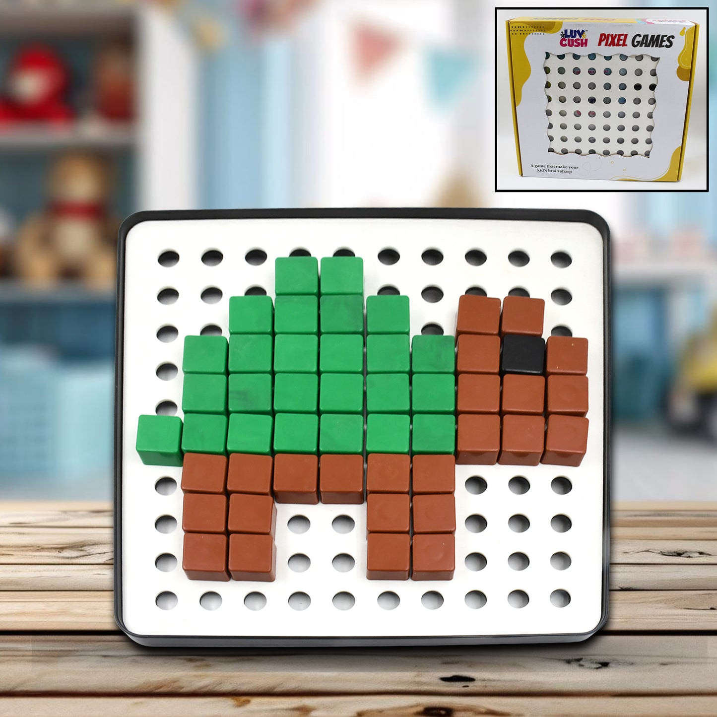 18042 Pixel Cubes Toy For Children Early Education Pixel Game Educational Board Games Board Birthday Gift For Kids Learning Math Toy Brain Games Math Puzzle (Approx 180 Cubes With Pixel Board Book)