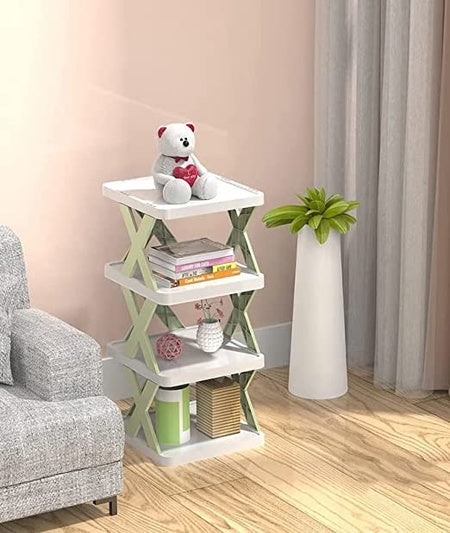 9078   4 Layer Shoes Stand Shoe Tower Rack Suit For Small Spaces Closet Small Entryway Easy Assembly And Stable In Structure Corner Storage Cabinet For Saving Space