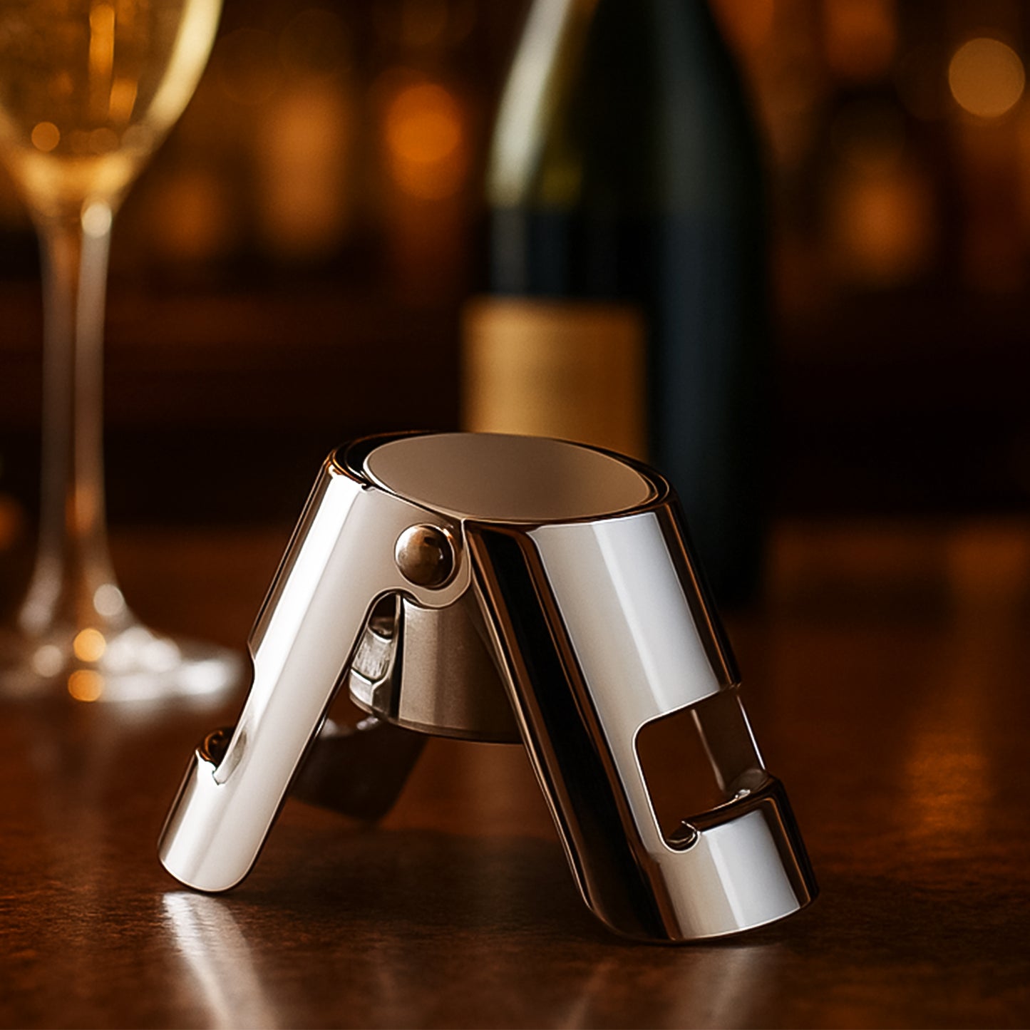 2334 Stainless Steel Sealed Sparkling Champagne Bottle Stopper Big Size