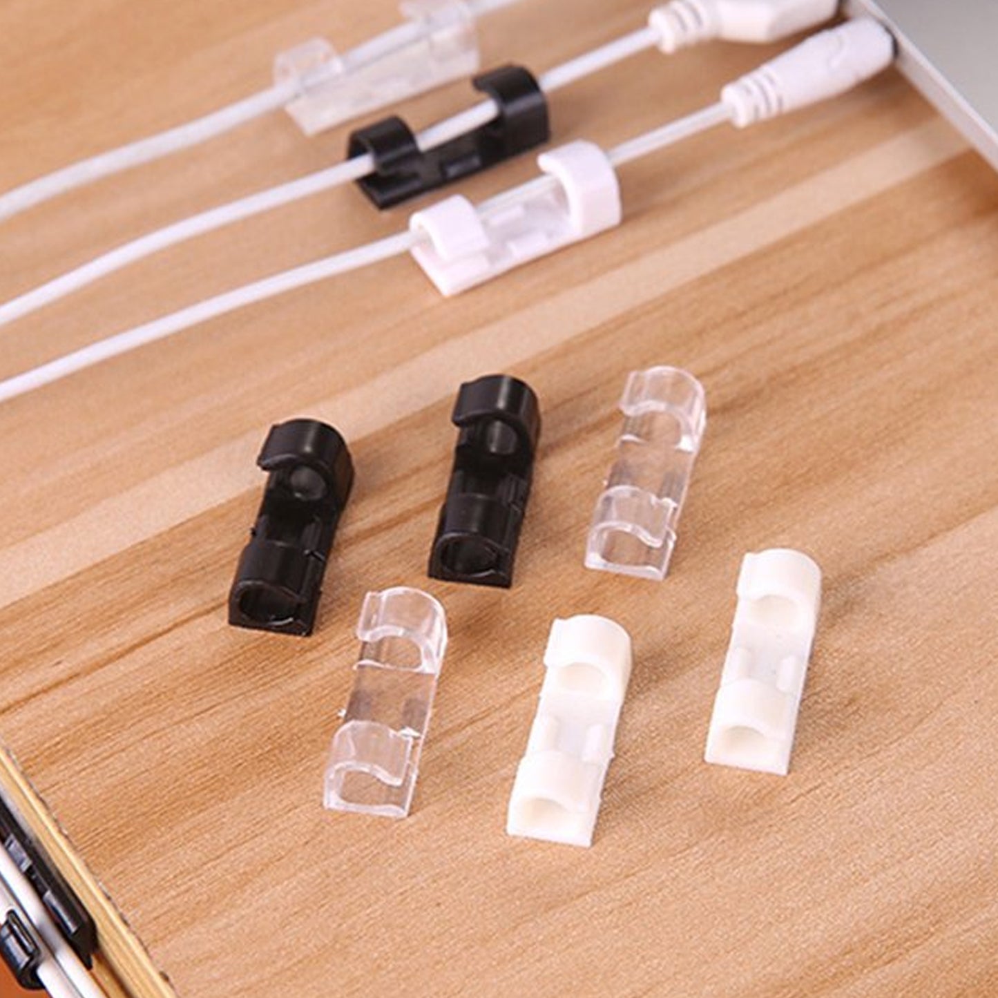9502 Plastic Clips Stronger Adhesive Tape Cable Manager Wire Manager Wire Clamp Wire Clips For Cable Cable Organizer Cord Holder Cord Clips For Car Office And Home (20 Pcs Set)