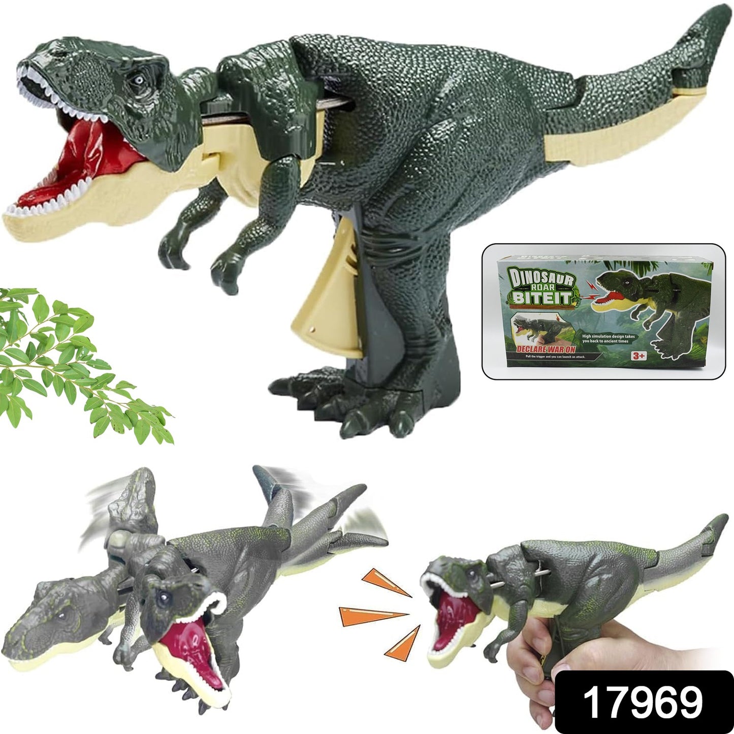 17969 Dinosaur Roaring Toys Trigger Dinosaurs Toys With Dinosaur Sound Lighting Model Vibrating Headmoving (3 + Years 1 Pc)