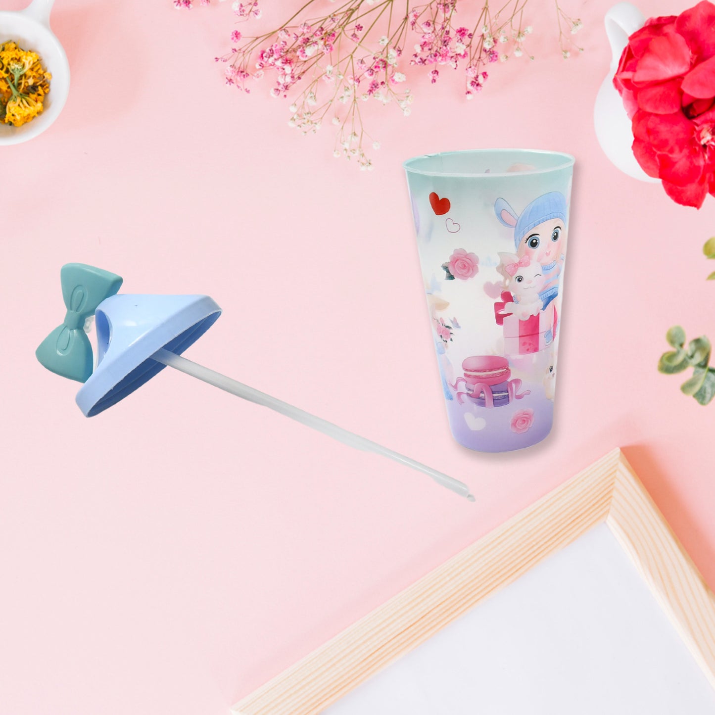 Unicorn Water Bottle With Straw Lid For Kids (Without Light)