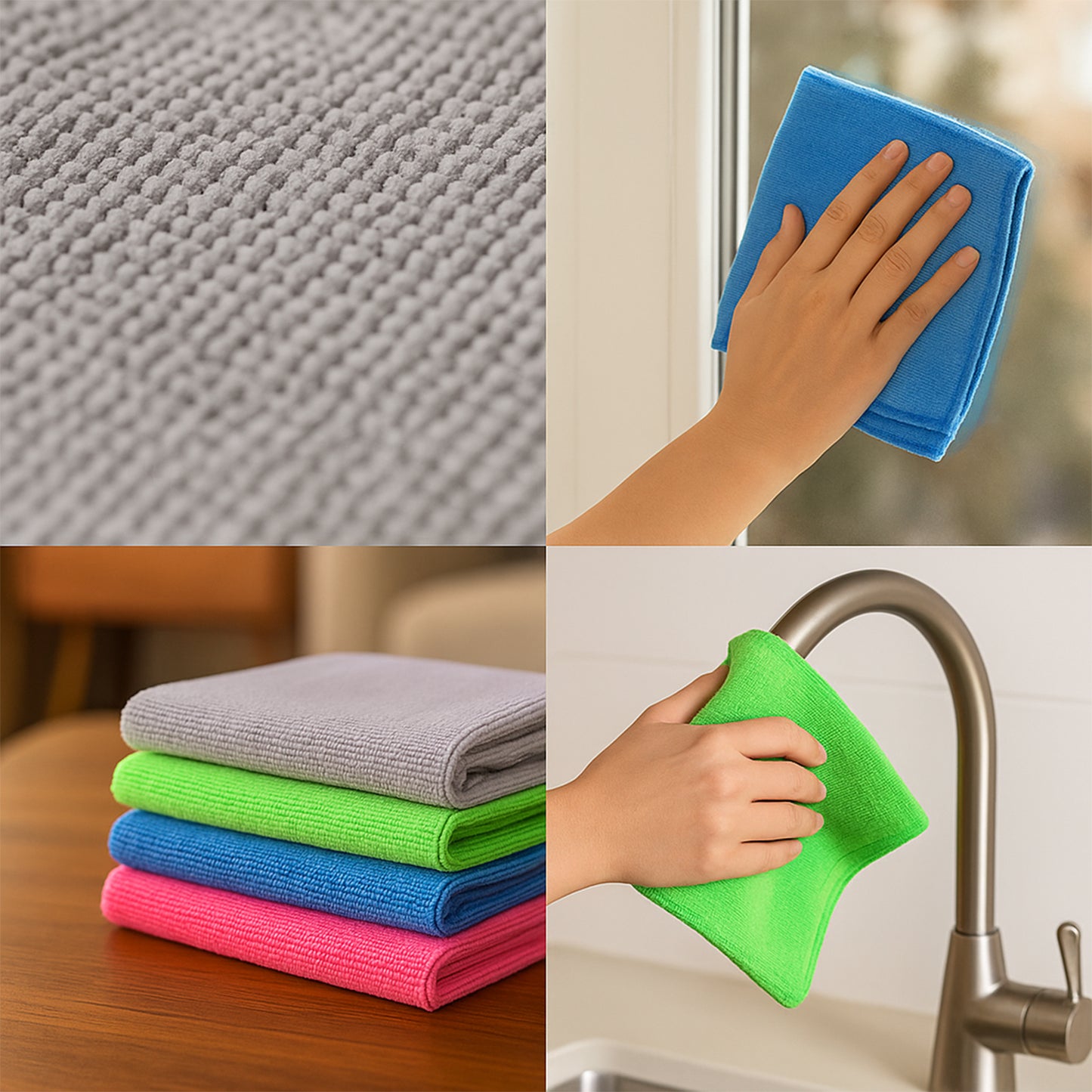 Multipurpose Microfiber Cleaning Cloth (30x30cm 4pc)
