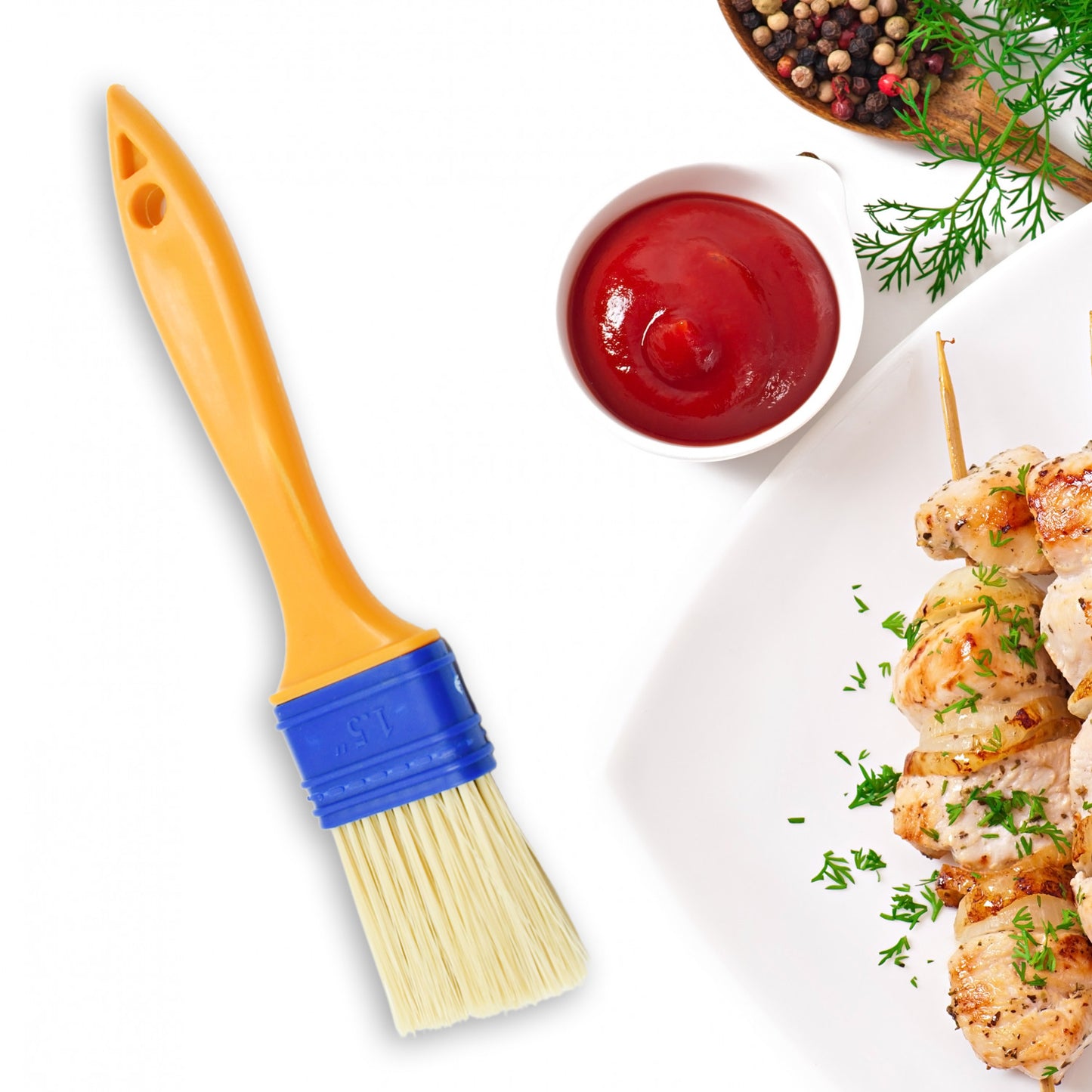 8721 Multifunction Basting Brush For Cooking Pastry Brush Baking Food Butter Brush Dusting Brush For Cooking Grease Brush For Baking Dishwasher Safe Grilling Hairbrush Corn (2 Pcs Set)