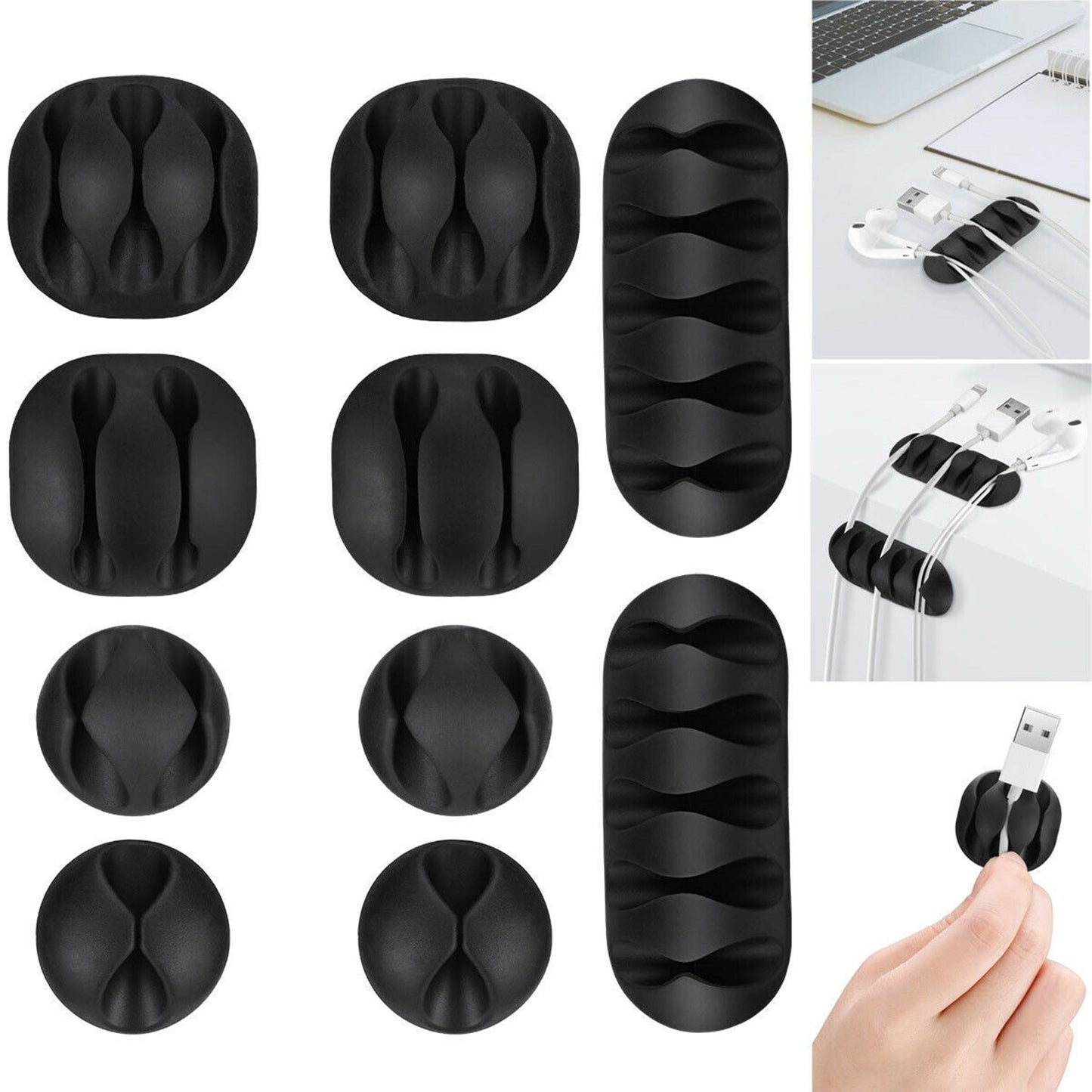 1334 Cable Clips Multi Purpose Cable Organizer Wire Holder For Desk And Table Use