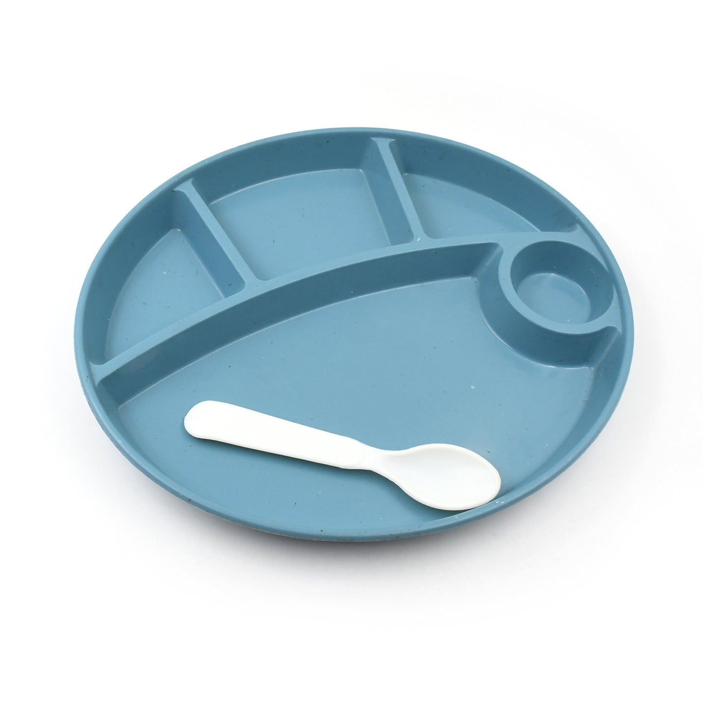 5577 Plastic Food Plates Biodegradable 5 Compartment Plate With Spoon For Food Snacks Nuts Desserts Plates For Kidsreusable Plates For Outdoor Camping Bpa-free(1 Pc)
