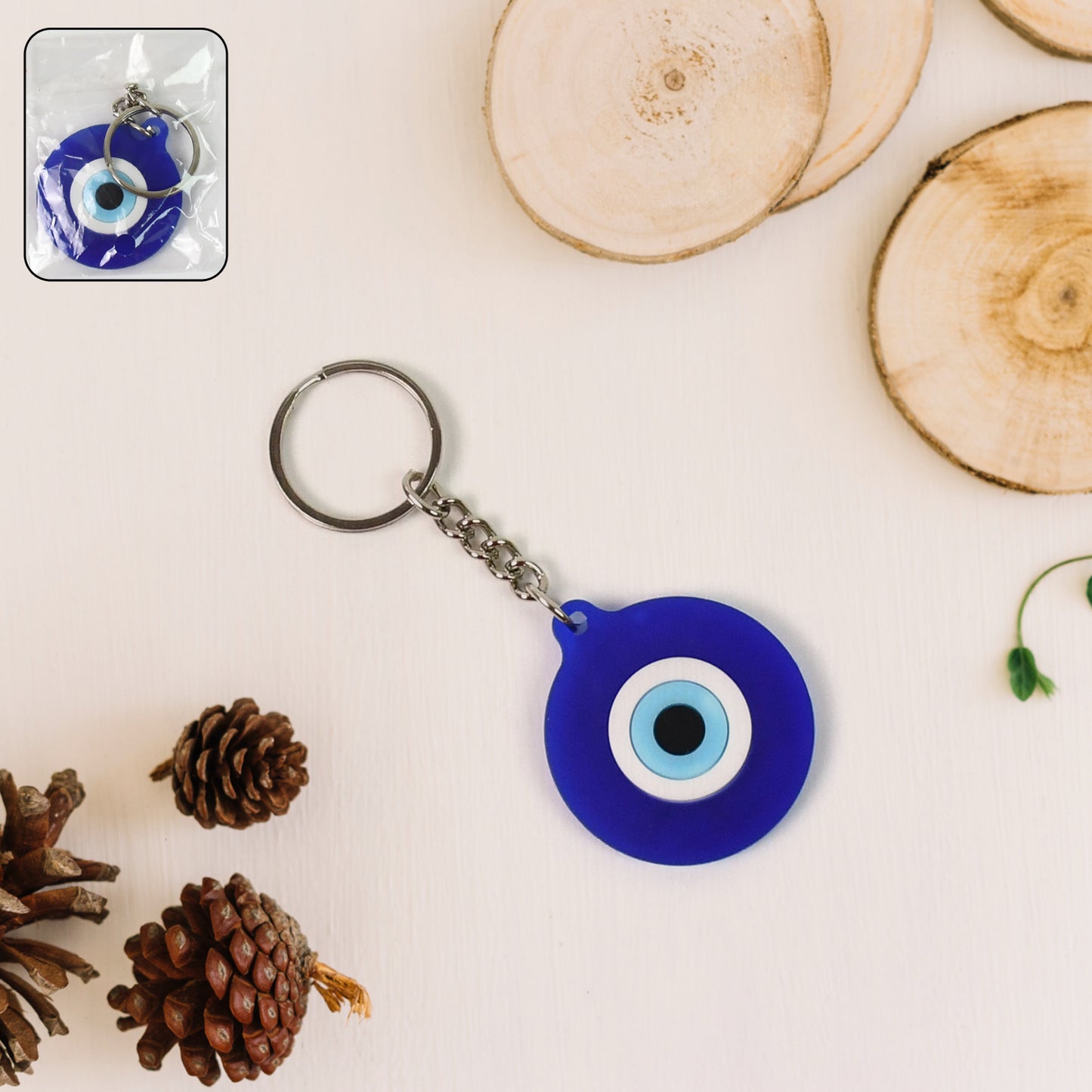 Evil Eye Rubber Silicone Keychain (1 Pc Blue Color)