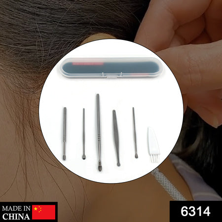 6314 6pcs Earwax Removal Kit Ear Cleansing Tool Set Ear Curette Ear Wax Remover Tool