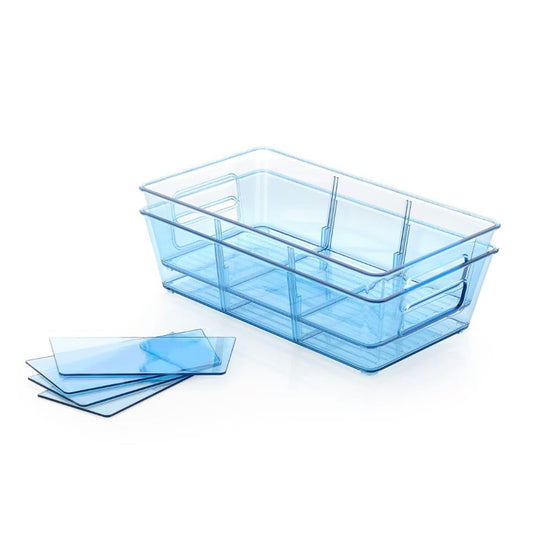 5776 Plastic Refrigerator Organizer Bins Set Of 2 Stackable Fridge Organizers With Handle Clear Organizing Food Fruit Vegetables Pantry Storage Bins For Freezer Kitchen Cabinet Organization And Storage (2 Pcs Set Mix Color)