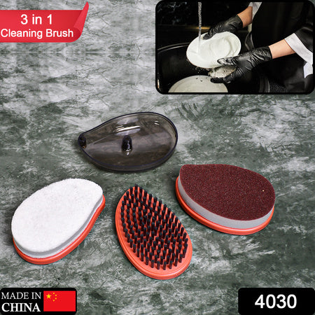 4030 Plastic Wet And Dry Brush For Home (Multicolor 3 Units)