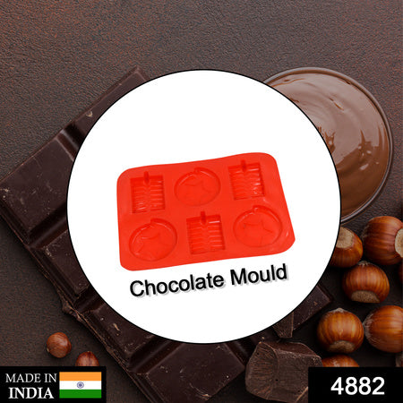 4882 6cavity Chocolate Mould Tray Cake Baking Mold Flexible Silicon Ice Cupcake Making Tools