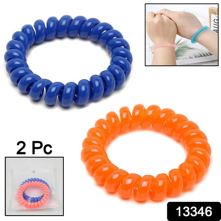 Telephone Wire Hair Bands Pack Of 2 Pc Multicolour)