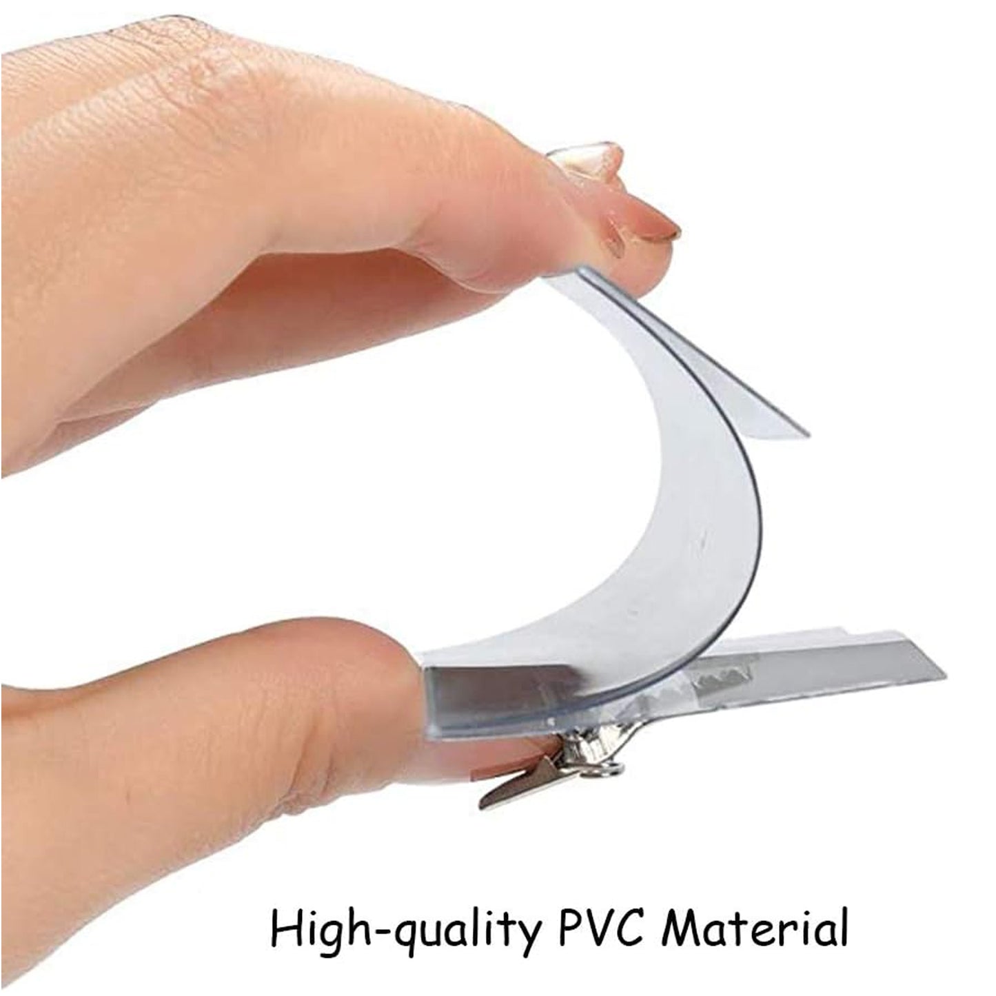 Plastic Transparent Cardholders With Pin Clip 90 Mm X 60 Mm (50 Pcs Set)