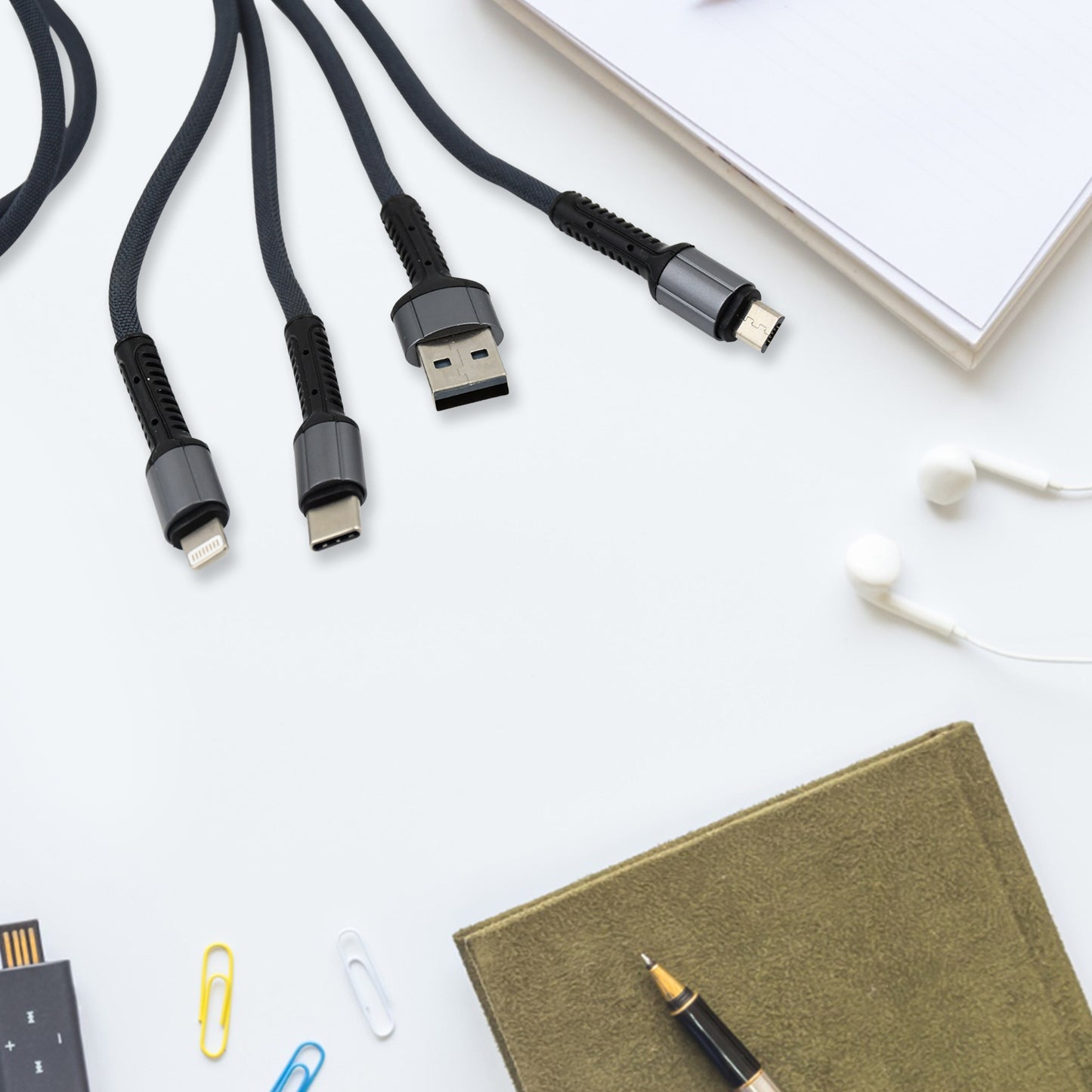 3 In 1 Multi Super Fast Charging Cable (1 Pc 1200 Mm)