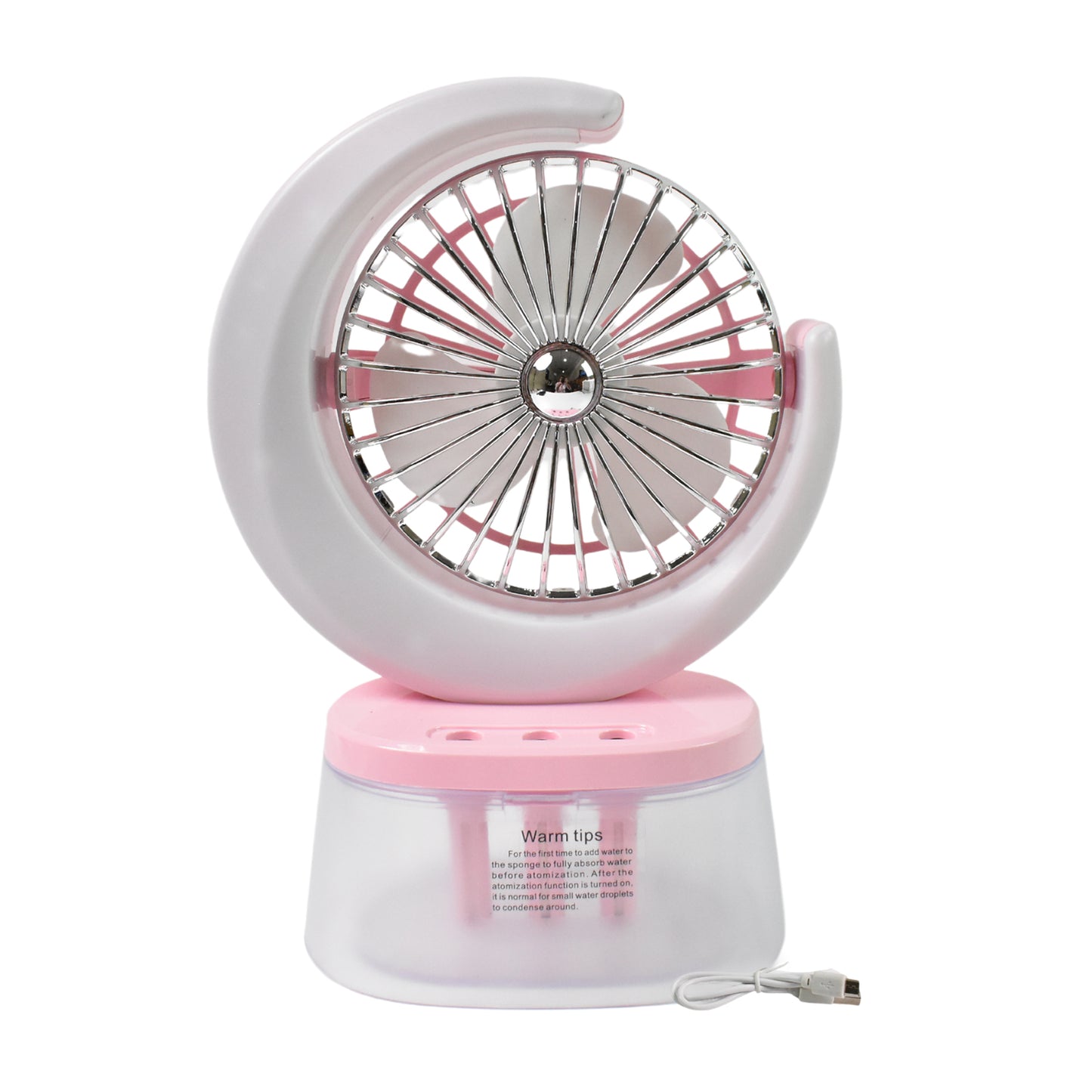 Desktop Fan - Camping Fan With Led Light Portable Humidifying Fan (1 Pc Plug Play Fan)