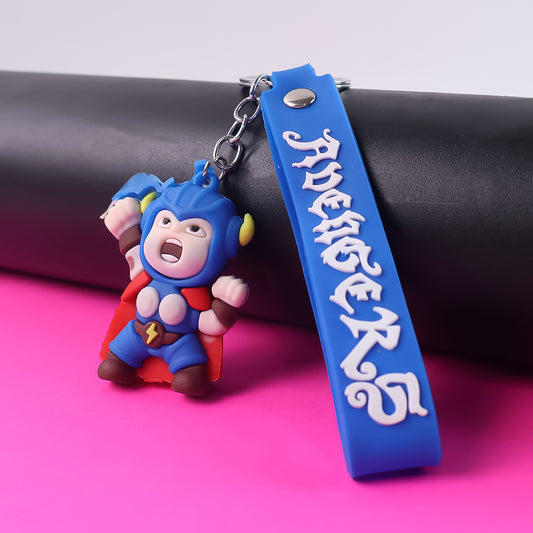 Cute Silicone 3d Key Chain With Metal Hook  Strap (Pack Of 1)