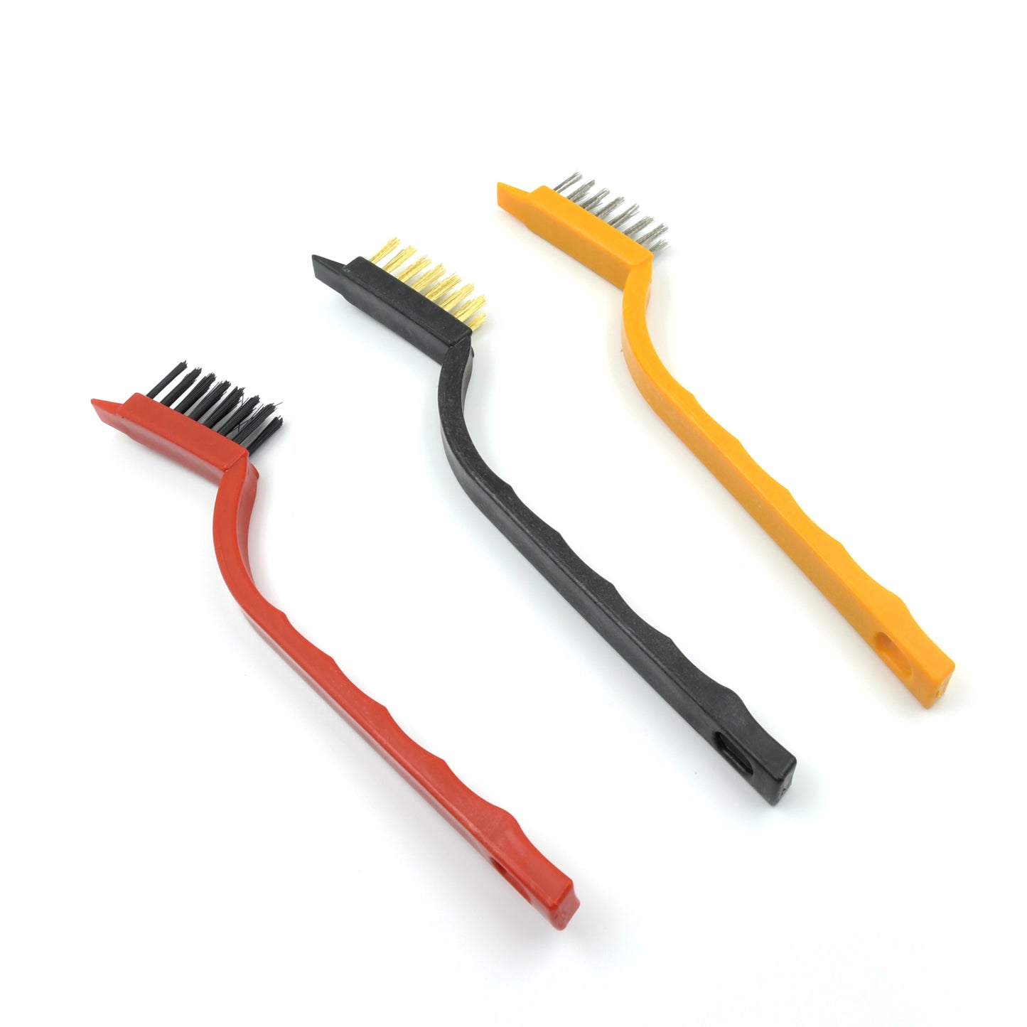 3pc Mini Wire Brush Set Brass Nylon Stainless Steel Bristles Household Cleaning Brush For Gas Stove Smoke Machine Tool Burner Tiles Tap Rust Removal Welding Slag Dirt Paint Scrubbing (3 Pcs Set)