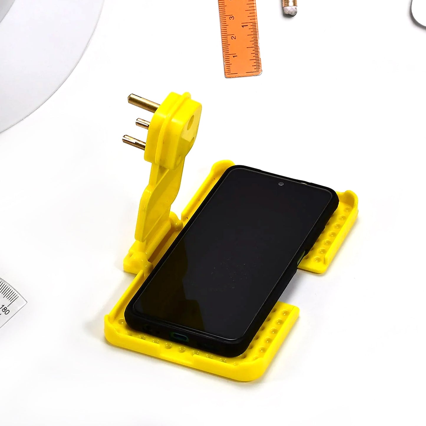 12872 Multi-purpose Wall Holder Stand For Charging Mobile Just Fit In Socket And Hang (Mix Color 1 Pc)