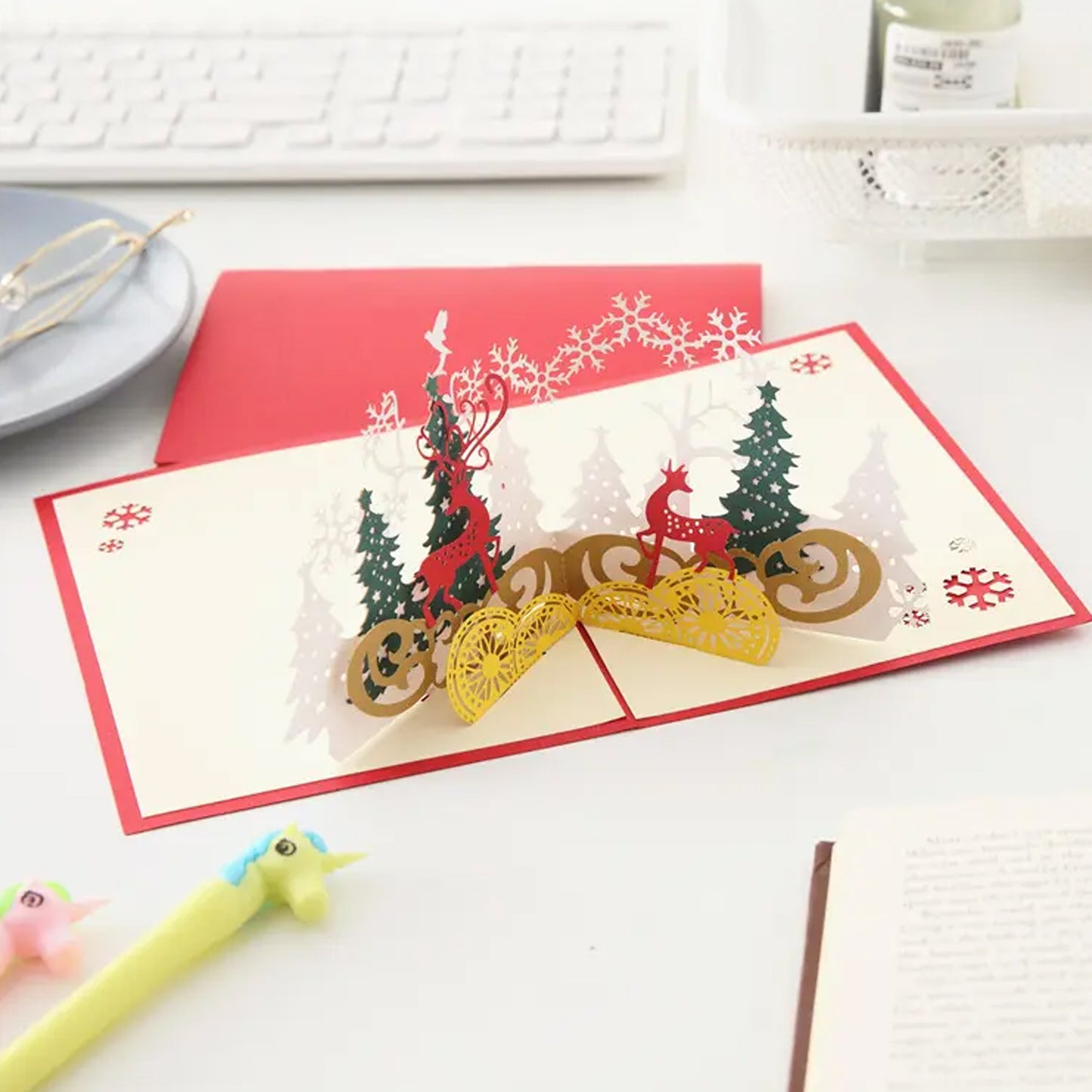 3d Paper Wish Card High Quality Paper Card All Design Card Good Wishing Card (All 3d Card Birthday Christmas Card Cartoon Card Love Heart Card) (1 Pc)