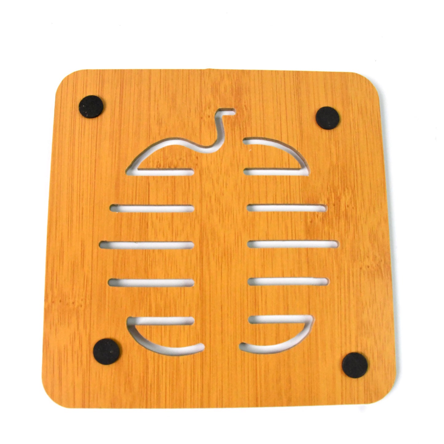 Square Bamboo Wood Table Place Mat Hot Pot Cup Mat Tea Coaster(1414 Cm 1 Pc)