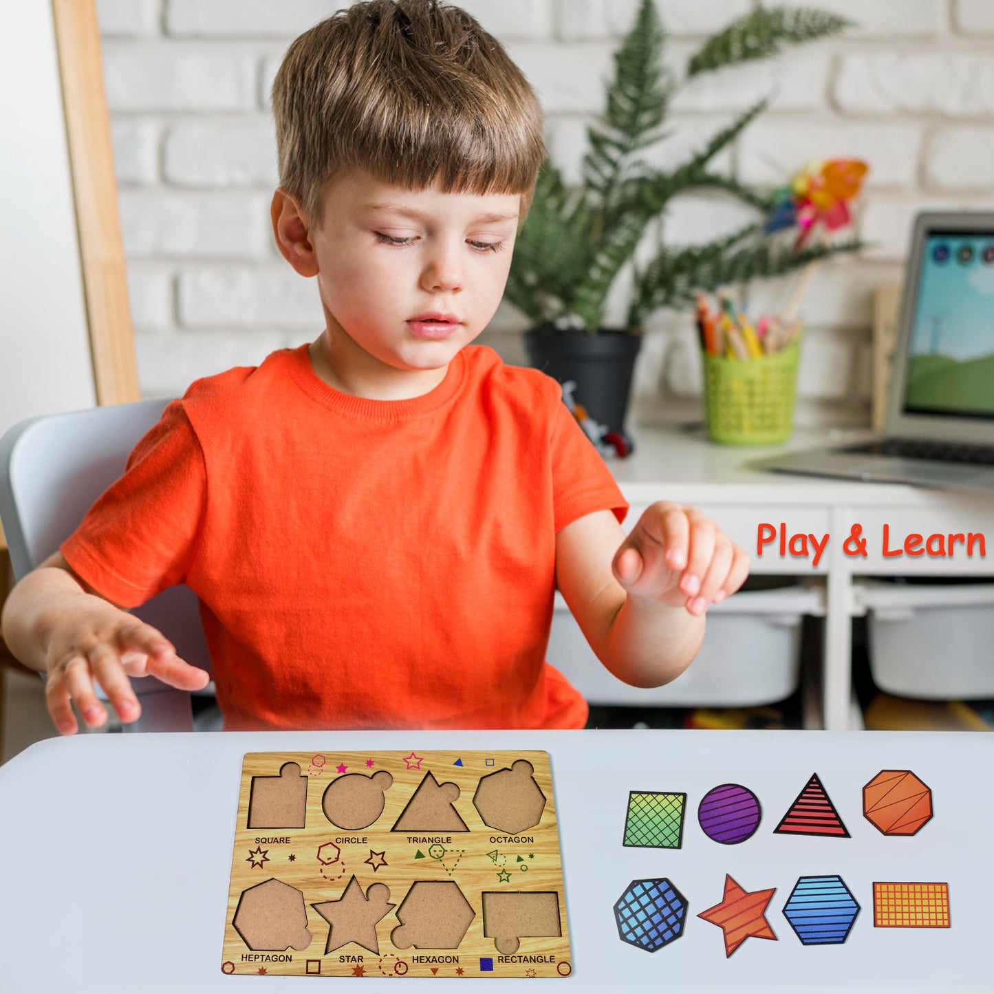 Wooden Triangles Puzzle Learning Educational Board (1 Set 2820 Cm)