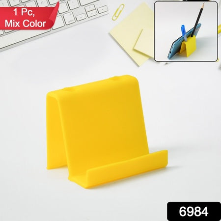Multifunctional Plastic Mobile Phone Stand Pen Holder (1 Pc Mix Color)