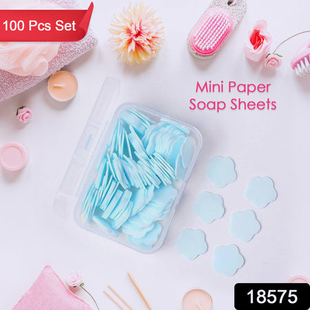 Mini Portable Travel Soap Paper Sheets Flower Shape (100 Pcs Set Approx Mix Color)