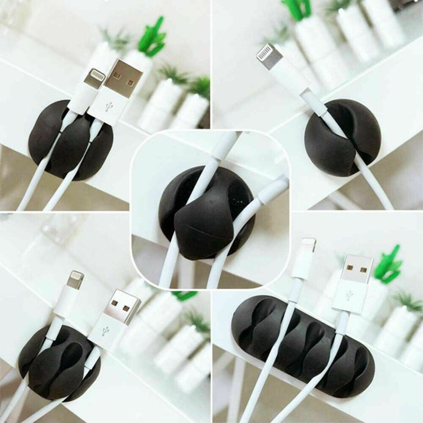 1334 Cable Clips Multi Purpose Cable Organizer Wire Holder For Desk And Table Use