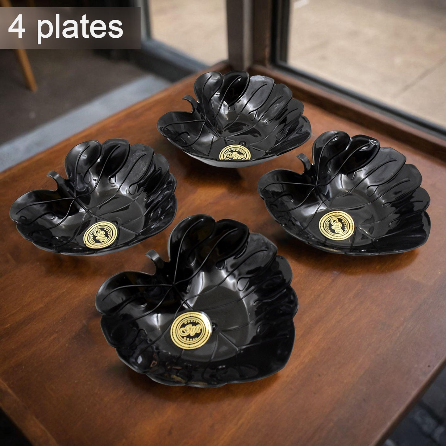A One Ceramic Tea Cups Mug Set With Leaf Shape Serving Bowl (8 Pcs Set)