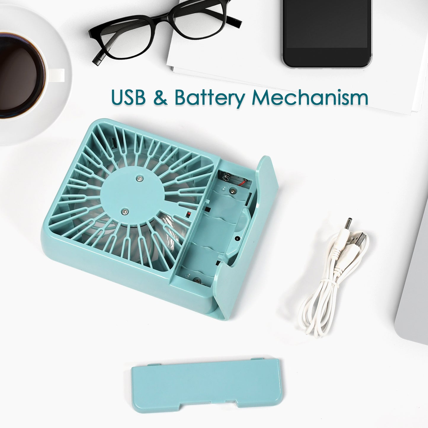 4810 Portable Desk Fan Big Table Fan 3 Step Speed Setting Fan Personal Desk Fan Suitable For Office School Home Use (Battery Not Include)