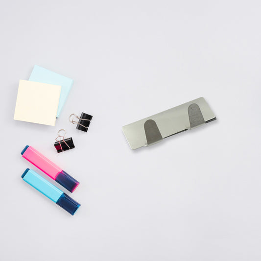 9414 Multipurpose  Stainless Steel Self Adhesive Wall Hanging Hooks Sticker Hooksuitable For Wall Paper Calender Bathroom Tiles Kitchen Key Hange And Etc Double Hook (6 Pc Set)